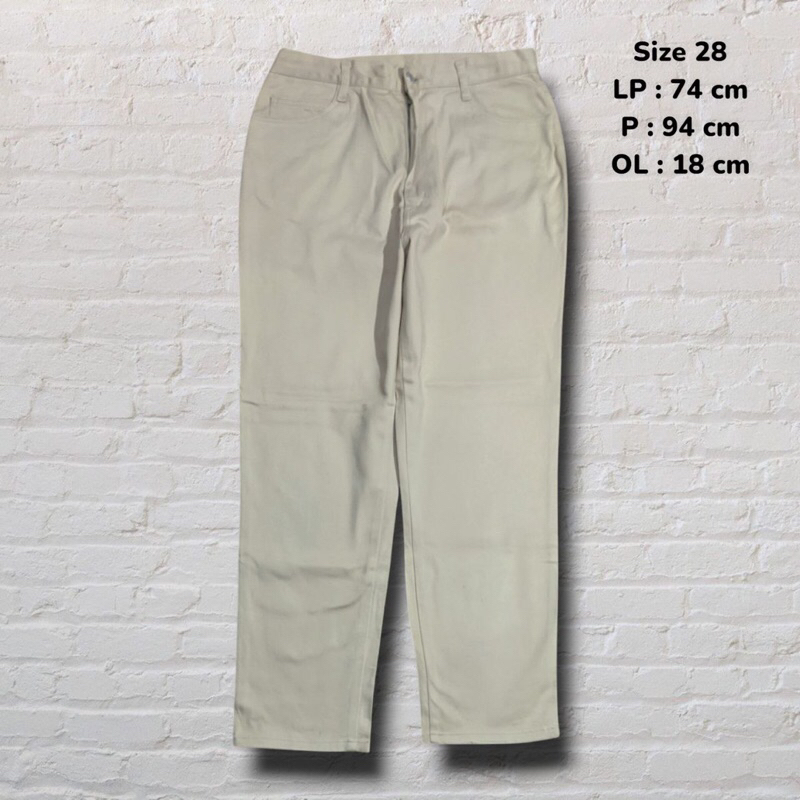Size 28 Celana Panjang Longpants Jeans Cream Regular fit Second Preloved #CJ873