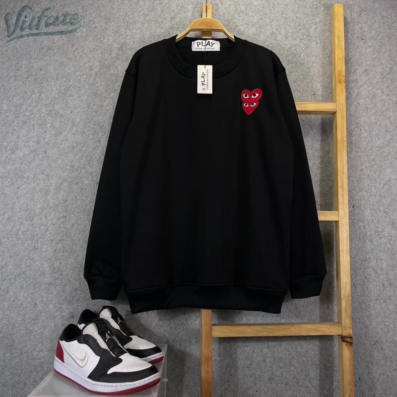 Sweater Crawneck Play CDG Bordir premium