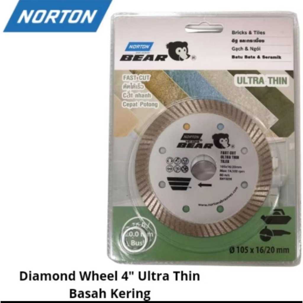Diamond Wheel Tipis 4" diamond wheel ultra thin (sangat tipis) mata gerinda potong keramik, granit, 