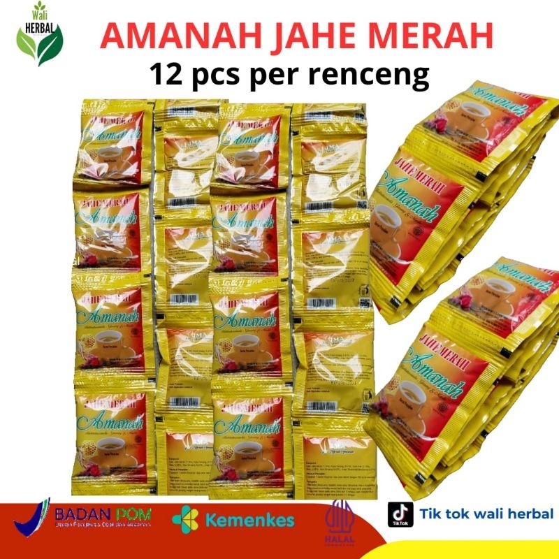 

Jahe Merah AMANAH BPOM 1 renceng isi 12 sachet. instan jahe merah berkualitas tinggi