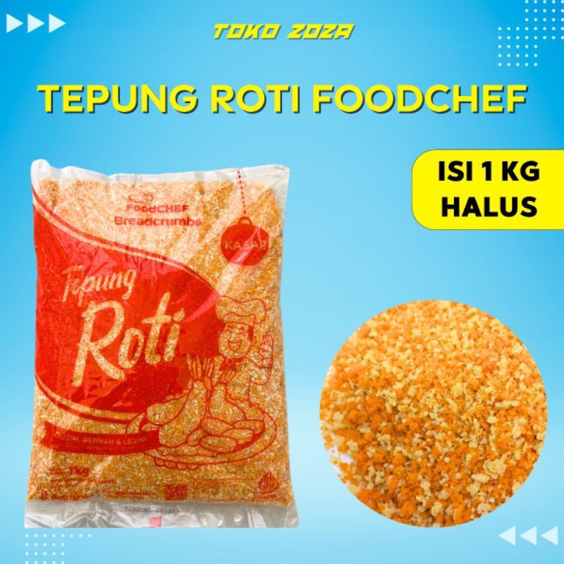 

Tepung Roti food chef/Tepung roti Halus/Tepung roti kasar/Tepung roti pedas/isi 1 kg