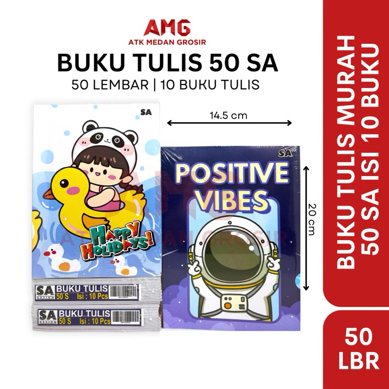 ATK MEDAN GROSIR- BUKU TULIS 50 LEMBAR 10 BUKU