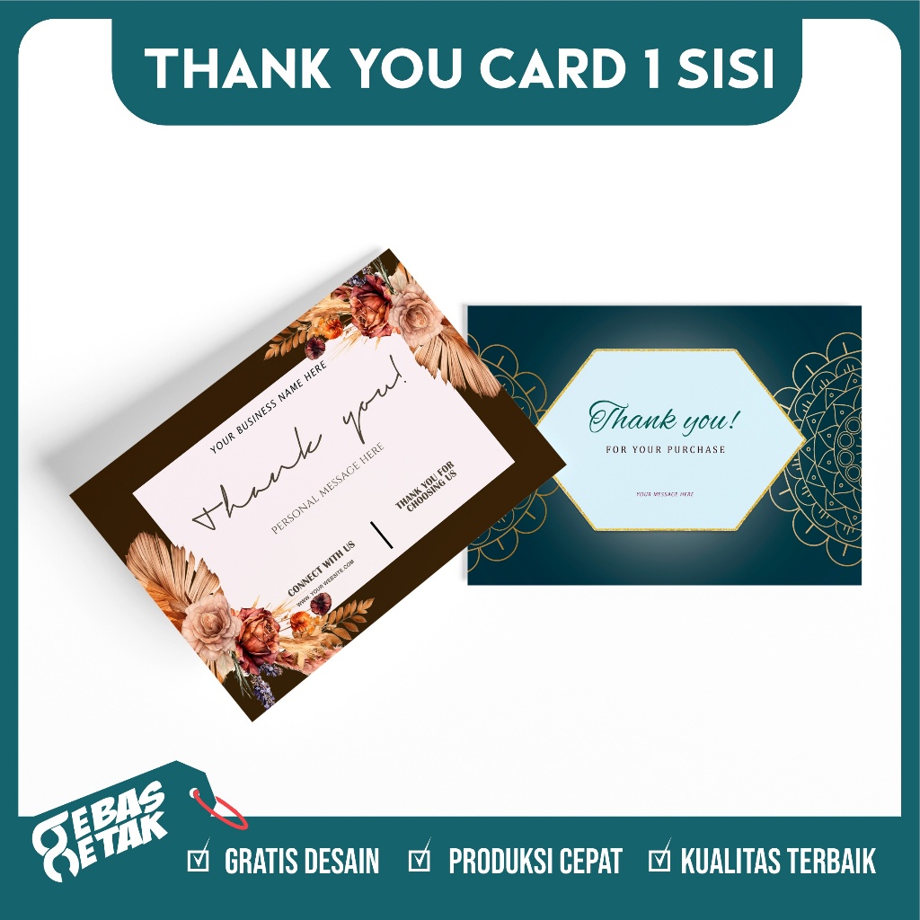 

CETAK KARTU TERIMAKASIH 1 SISI CUSTOM DESAIN SENDIRI THANK YOU CARD THANKS CARD KARTU UCAPAN OLSHOP