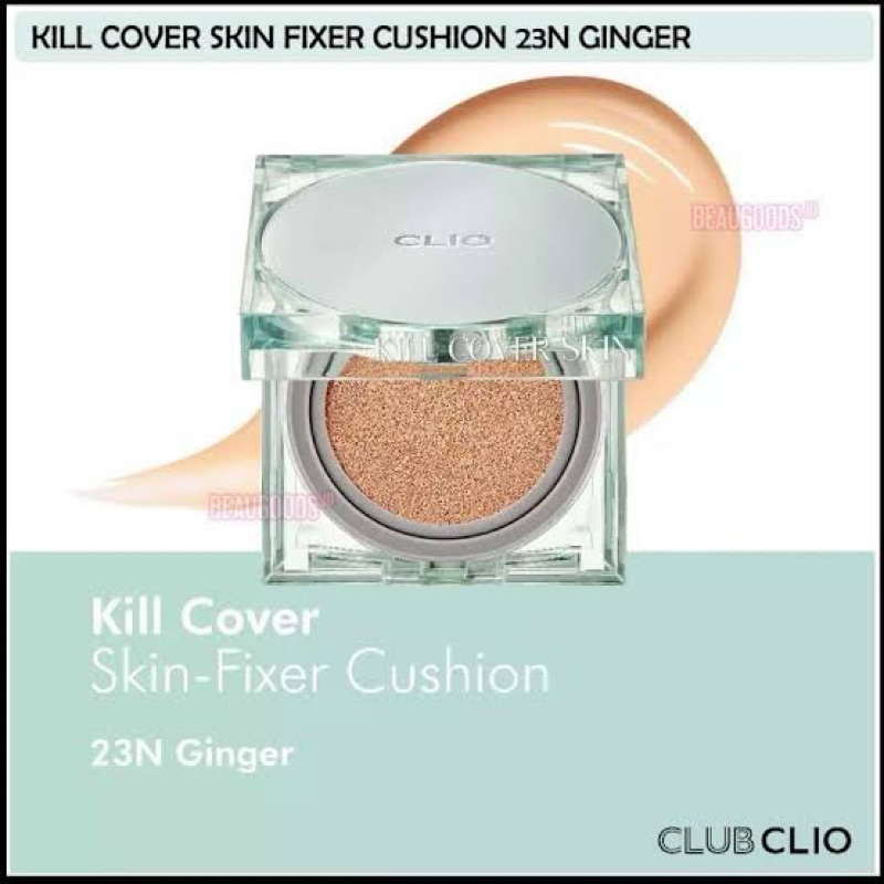100% ORI Clio Kill Cover Skin Fixer Cushion & Refill shade 23N Ginger & 24 W Sand