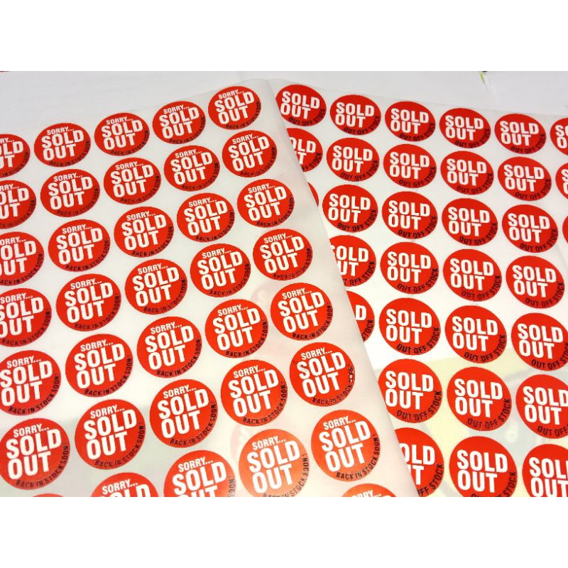 

Stiker SOLD OUT | Barang Habis | Bentuk Lingkaran Ukuran 3 Cm