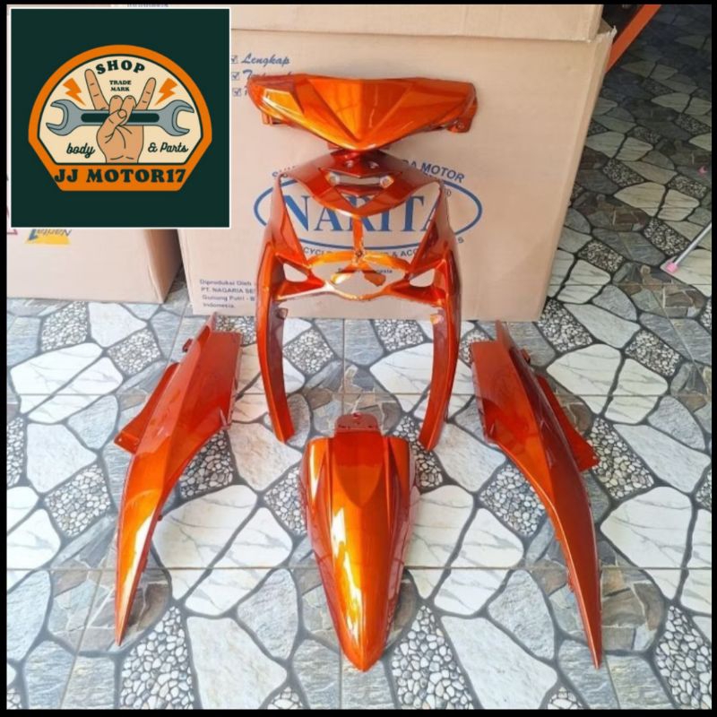 body full halus Yamaha Mio soul karbu 2009-2012 orange candy(custom)