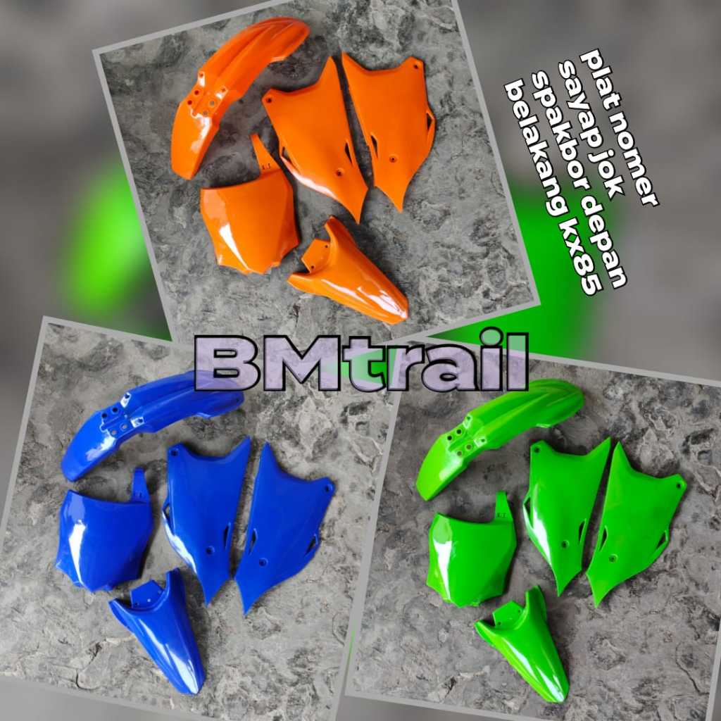BODY GTX KX 85 PLAT NOMER SAYAP JOK SPAKBOR DEPAN BELAKANG KX85 TRAIL SUPERMOTO MOTOCROSS