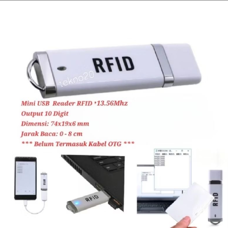 Mini Card Reader RFID 13.56 Mhz NFC ISO 14443 | Android USB Reader RFID 13.56Mhz 10 Digit Plug & Pla