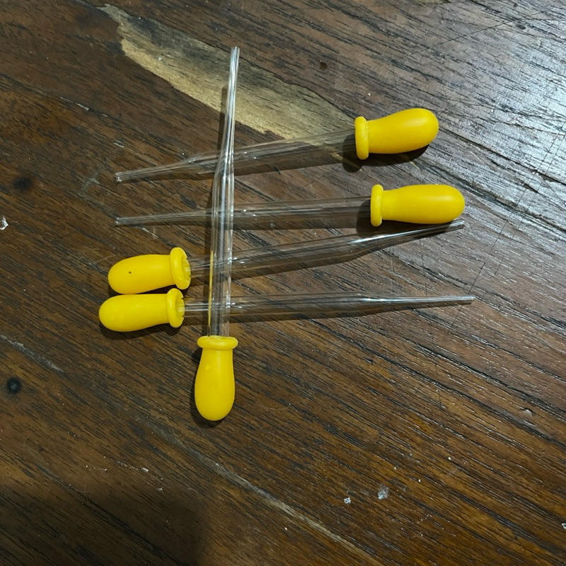 Pipet Tetes kaca  dot kuning ecer 10pcs pipet kaca pipet dot kuning