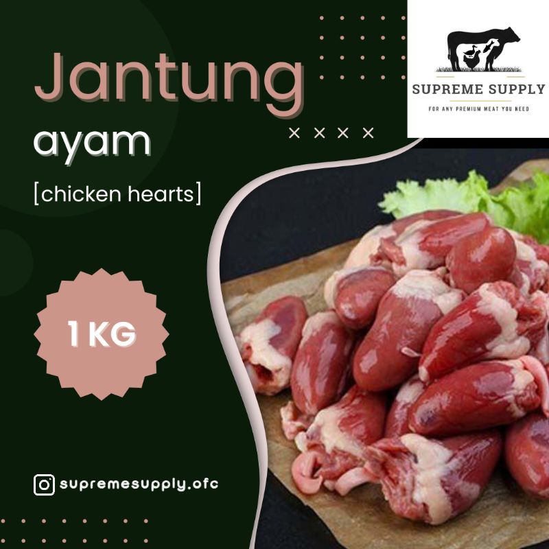 

PREMIUM Jantung Ayam 1 kg | Fresh Halal Organic Chicken Heart Frozen