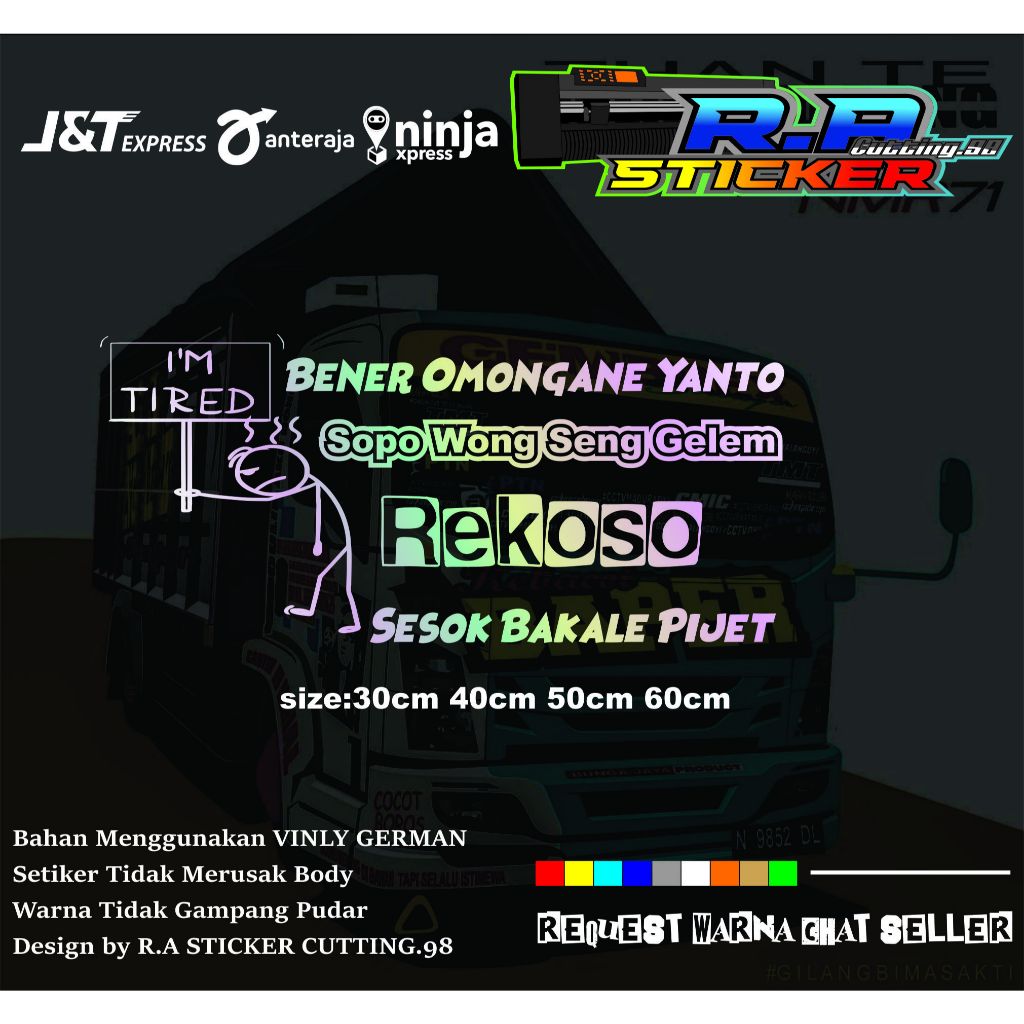 STIKER KACA MOBIL ALL STICKER CUTTING KATA KATA LUCU