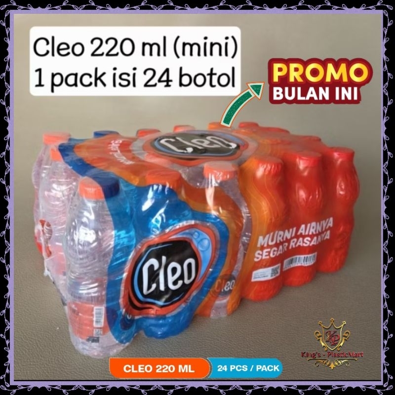 

Cleo Air Murni Smart Mini Botol 220 ml 1 pack ( 24 Pcs )/ (NB : Beli 4 Pack Lebih Murah)