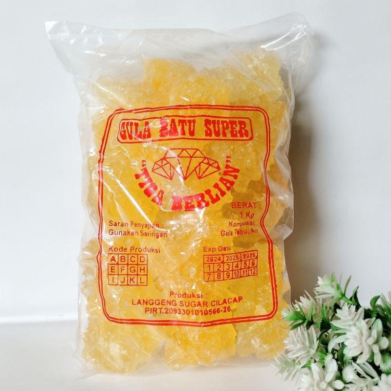 

Gula Batu Super Cap Tiga Berlian Cilacap ±1kg / Cap Teko Tawang Manis Gula Kristal tebu / Gula Jahe Purworejo