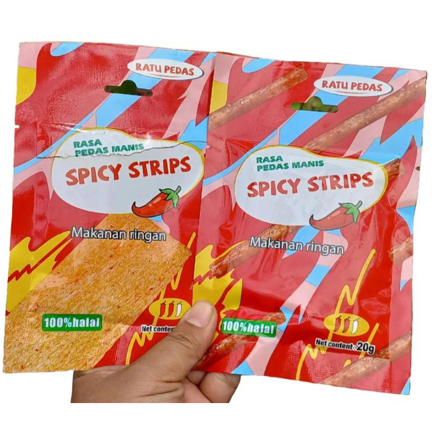 

Ratu Pedas Spicy Strips Jajanan Viral isi 20 bungkus