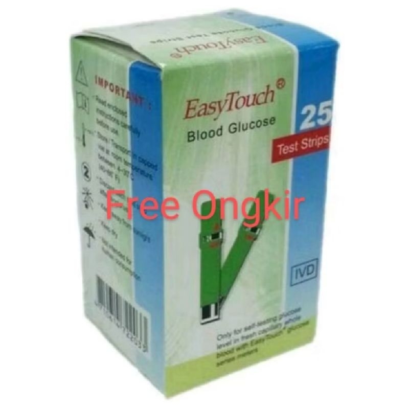 Free ongkir strip alat cek gula darah / alat cek gula easy touch/  strip gula darah easy touch promo