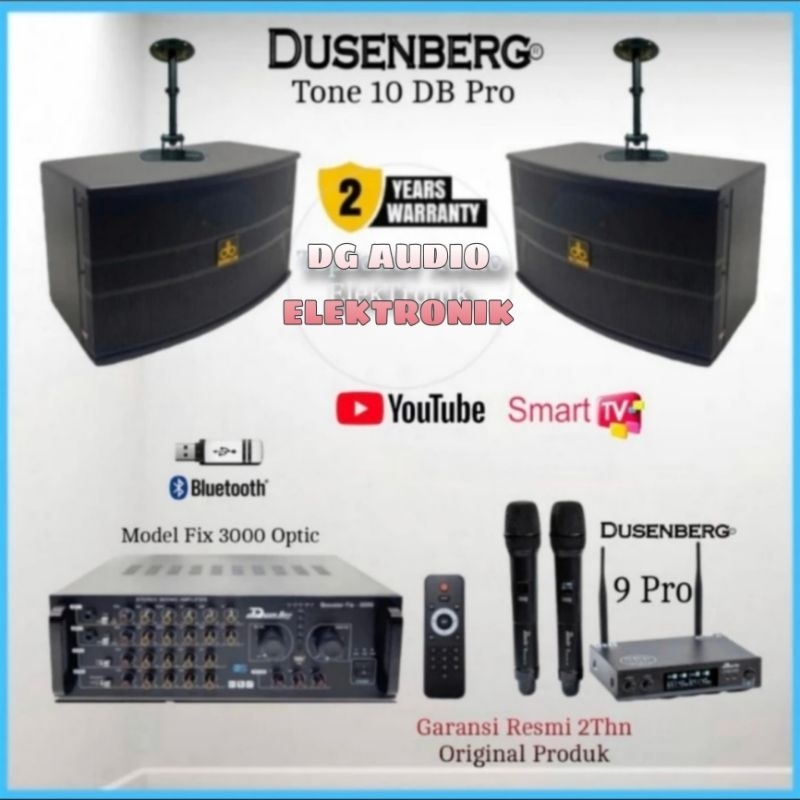 Paket Sound Karaoke Profesional Dusenberg Db Tone 10Pro Amplifier Karaoke Mic 2 Wireless Original Ko