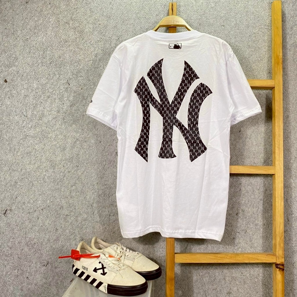 KAOS T-SHIRT NEW ERA NEW YORK BASEBALL NY BIG BACK MONOGRAM LOGO PUTIH