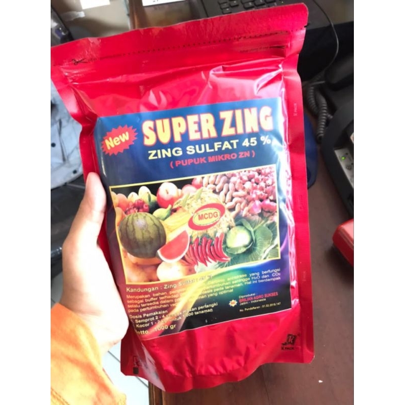 Pupuk Zinc Sulfat Super Zing Zink Sulfat Kemasan 1kg Pencegah Asem-asemen