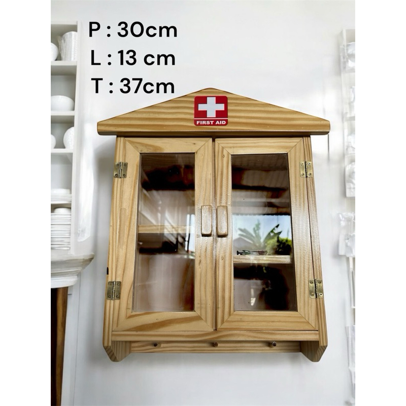 Jokibland55 - Kotak P3K Kayu Portable Dengan Gantungan Kunci Box P3K Kayu