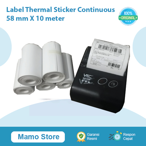 

Label Thermal Sticker 58 mm X 10 meter Continuous