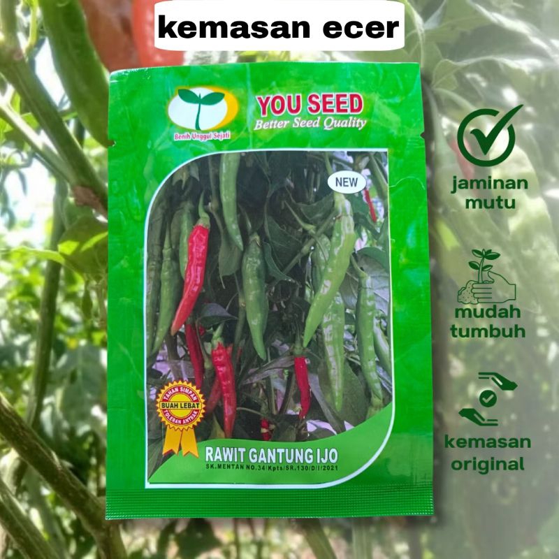 

100 biji benih cabe rawit gantung hijau kemasan ekonomis