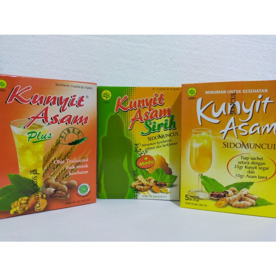 

KUNYIT ASAM SIRIH PLUS MADU/KUNYIT ASAM ORIGINAL/KUNYIT ASAM PLUS FIBER SIDOMUNCUL ISI 5 SACHET @ 25 GRAM