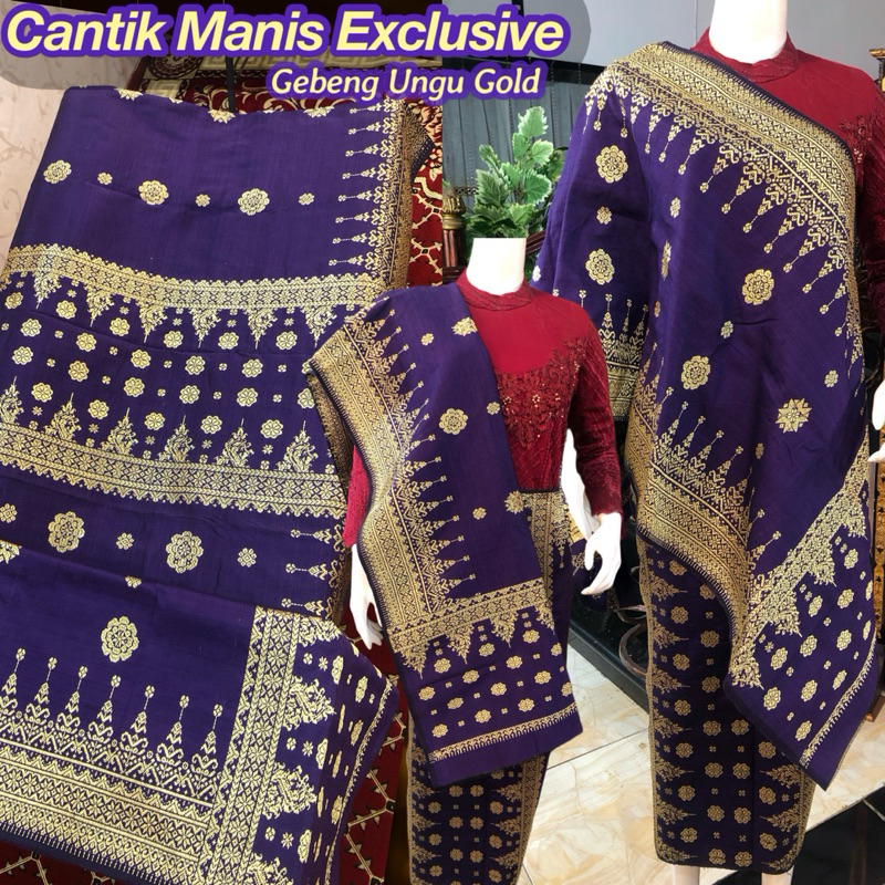 Songket Cantik Manis Exclusive Gebeng Ungu Gold /songket tenun asli palembang /ilham songket palemba