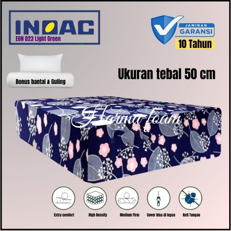 Kasur busa Inoac EON D23 Light green ukuran tebal 50cm garansi busa 10 Tahun