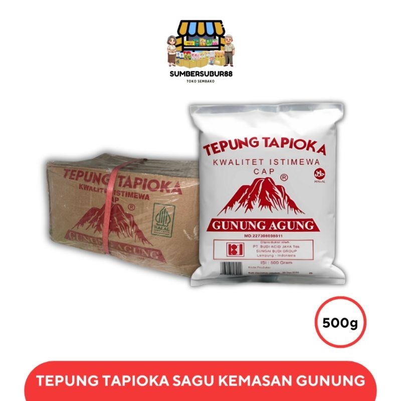 

TAPIOKA GUNUNG 1 DUS 500 GRAM ISI 20 PCS