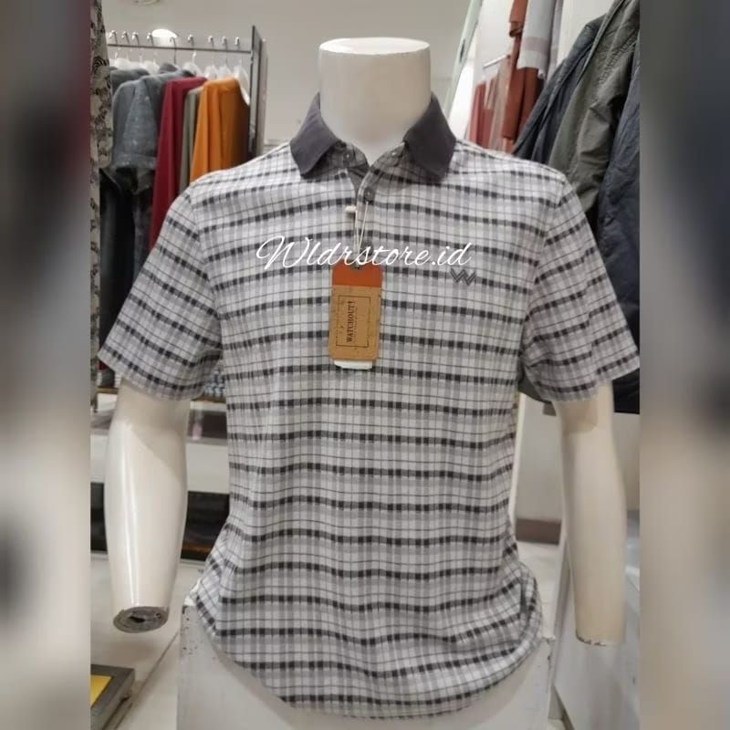 KAOS KERAH PRIA LENGAN PENDEK WATCHOUT ORIGINAL WK500990123 GREY