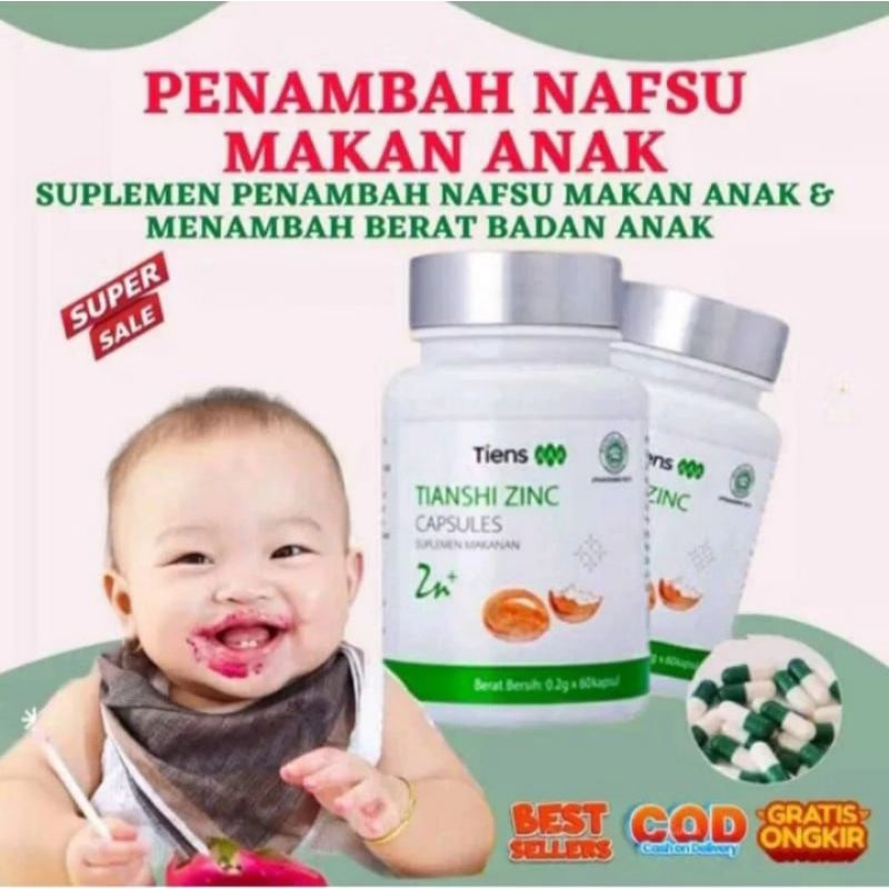 ZINC TIENS Vitamin penambah nafsu makan anak penggemuk badan anak multivitamin