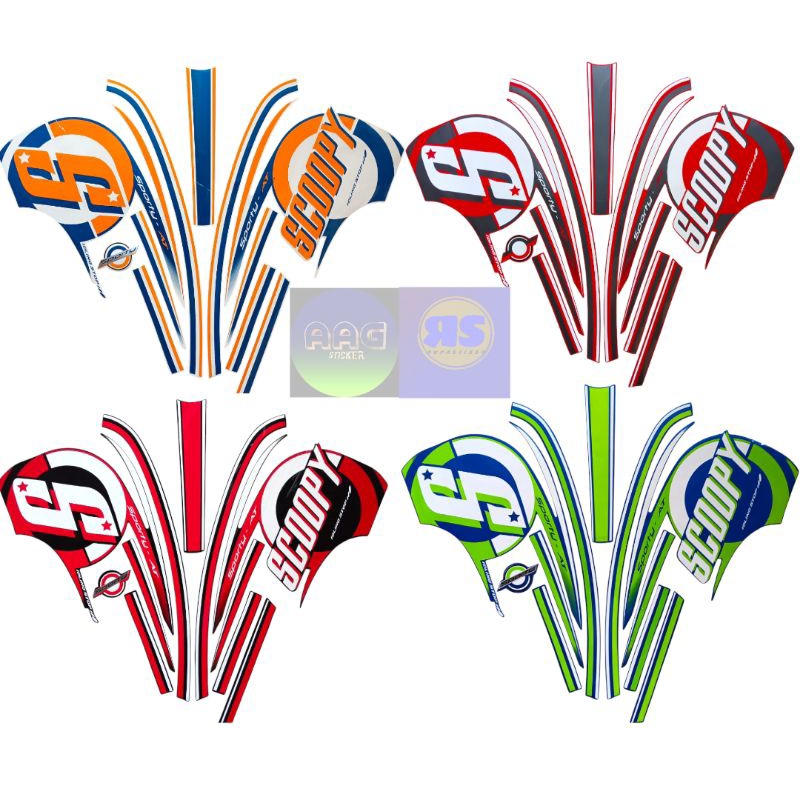 stiker striping skotlet lis body motor honda scoopy sporty tahun 2015