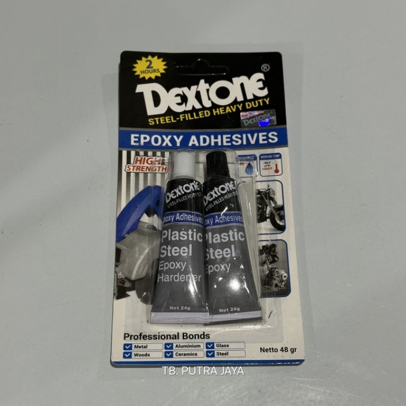 Lem Besi Kayu Aluminium Epoxy Adhesives Dextone Biasa Lama Kering 2 Jam 48gr Original Berkualitas