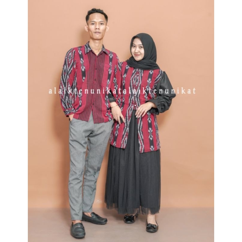 BAJU TENUN RANIA MAROON - ATASAN TENUN - ROK TUTU DAN KEMEJA TENUN ORY BY ALAIK TENUN IKAT