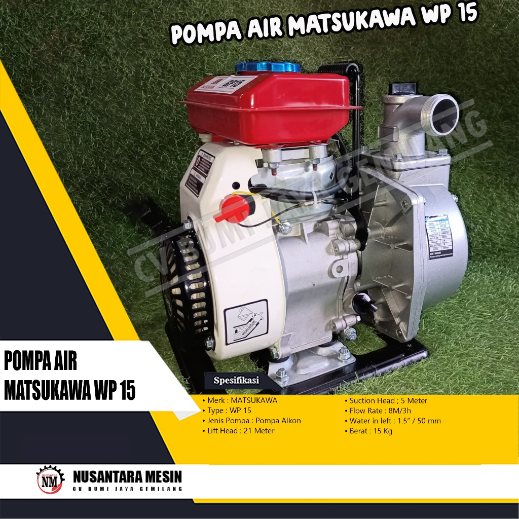 MESIN POMPA AIR / GASOLINE WATERPUMP MATSUKAWA WP 15