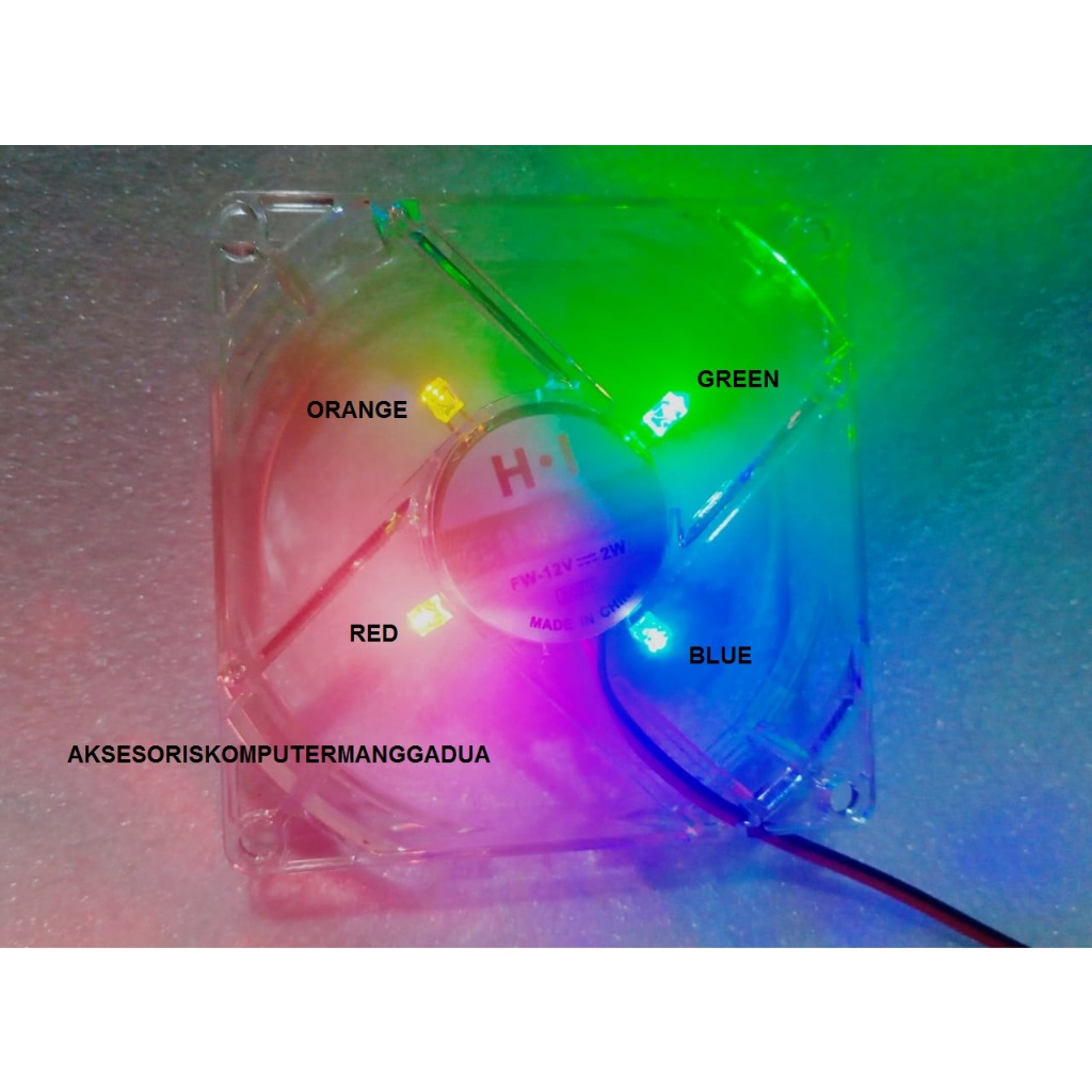 Kipas Fan Casing 8cm Transparant RGB Desktop PC Komputer (Plastik)