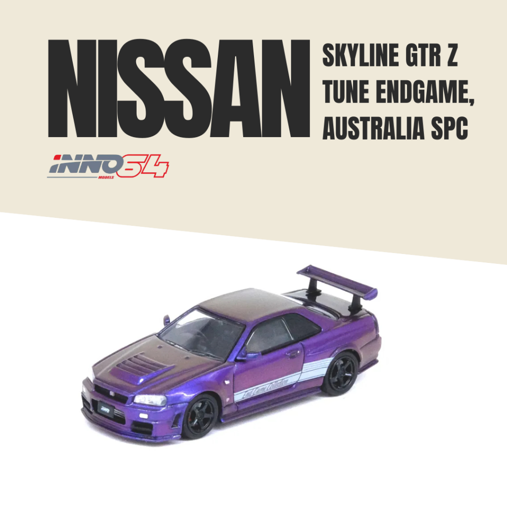 Diecast Inno 64 Nissan Skyline Gt-r R34 Ztune End Game Australia Midnight Purple Special Edition Cha