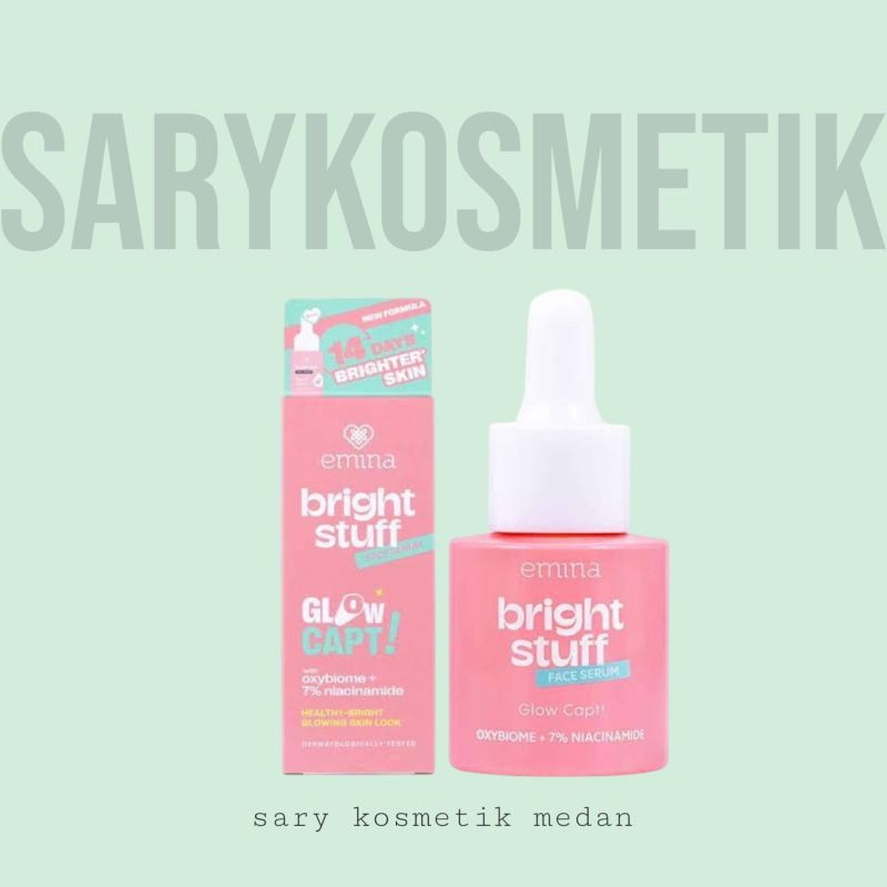 ic,ex) EMINA bright stuff face serum 20 ml glow capt oxybiome + 7% niacinamide glowing skin look