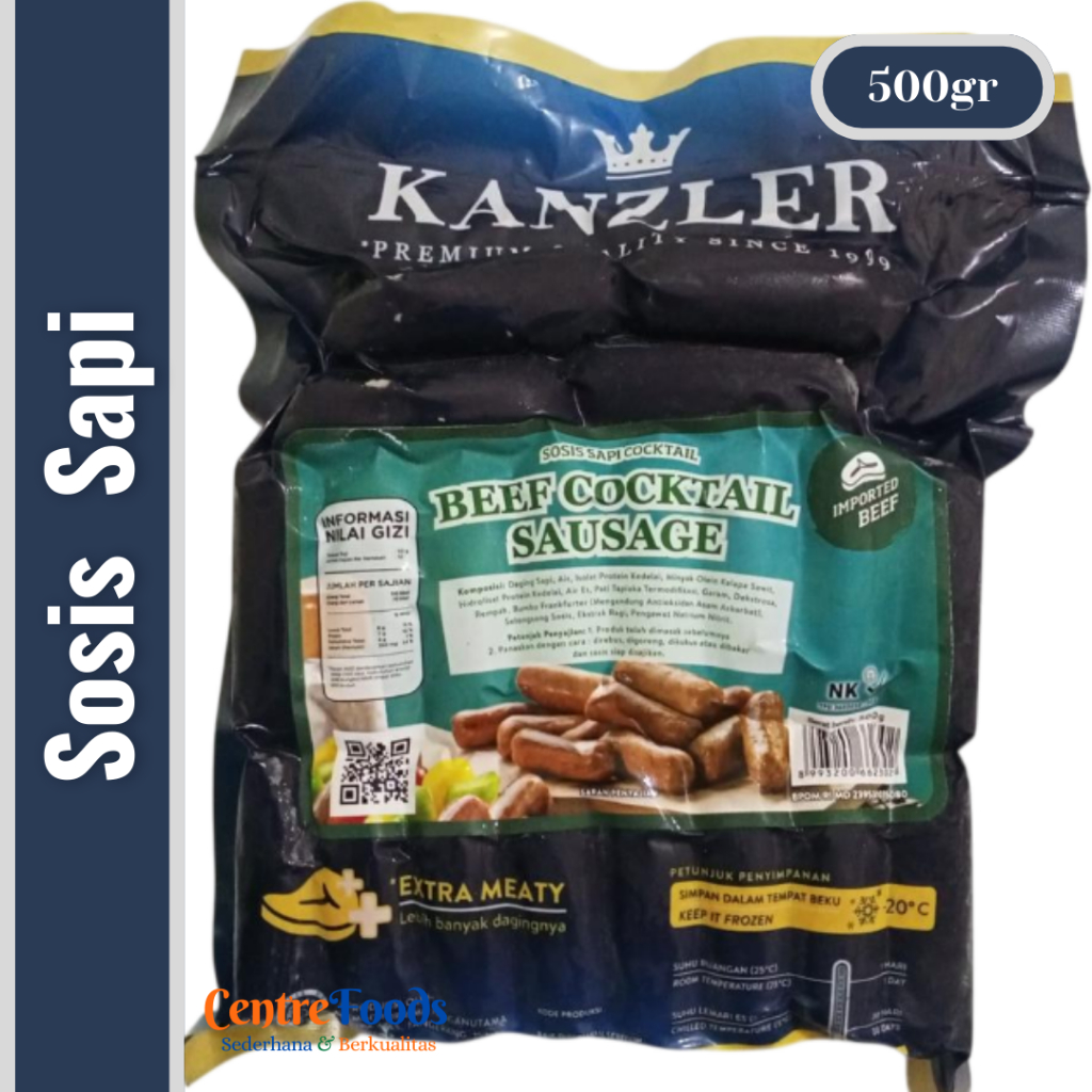 

Sosis Sapi - Beef Cocktail Sausage Kanzler | 500gr [ Harga Per BKS ]