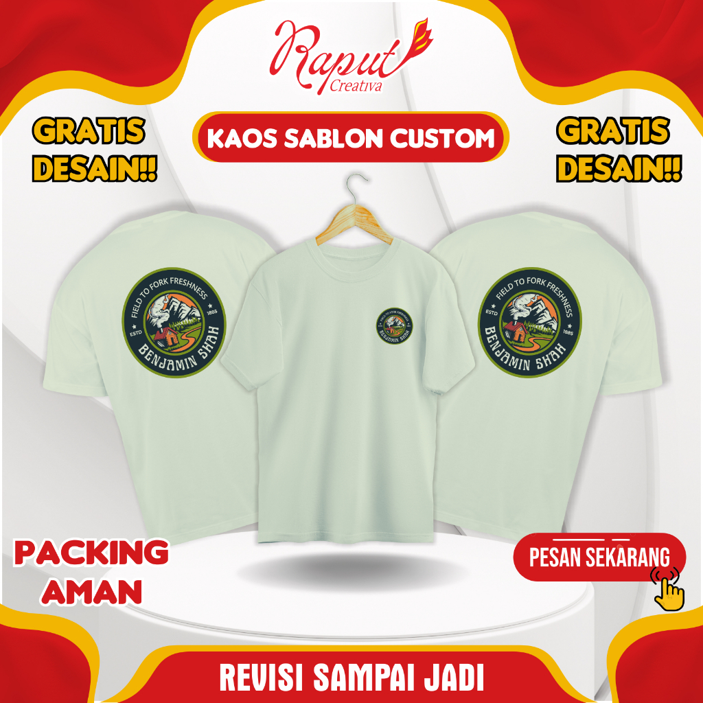 KAOS SABLON CUSTOM | COTTON COMBED 24s | SABLON POLYFLEX | GRATIS DESAIN