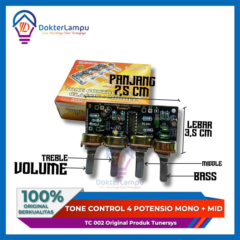 TONE CONTROL BALAP  MONO PLUS MIDLE 4 POTENSIO TUNERSYS  TC 002