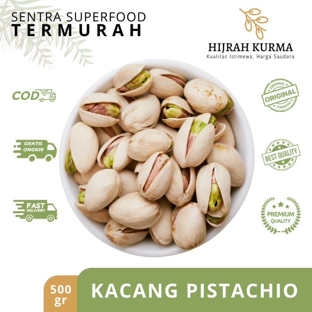 

Kacang Pistachio Kulit 500gr | Kacang Intip | Kacang Pistachio Viral | Kacang Fustuk
