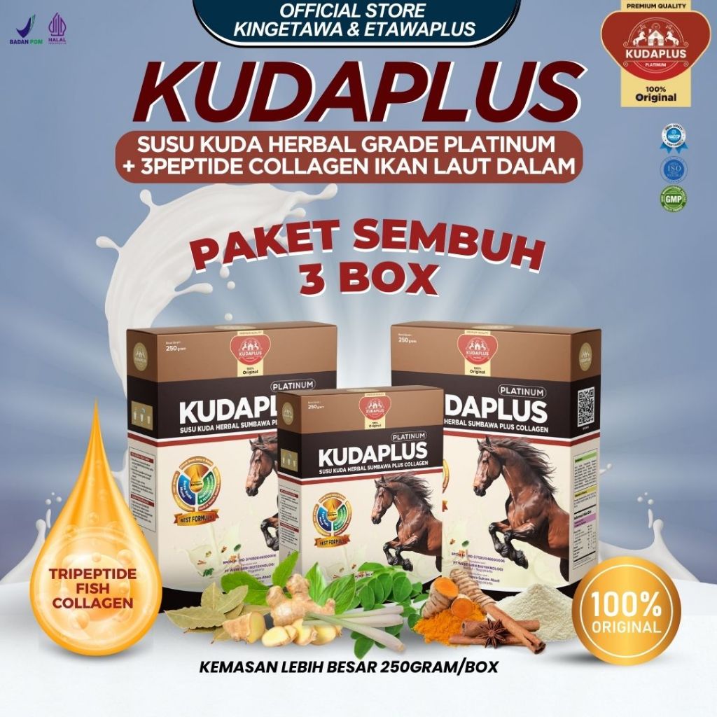 

Susu Kudaplus Jaminan Original 100% dari Sumbawa Cepat Atasi Ashma, Batuk, Pegal Linu dan osteoporosis Kemasan 250gram Paket 3 Box