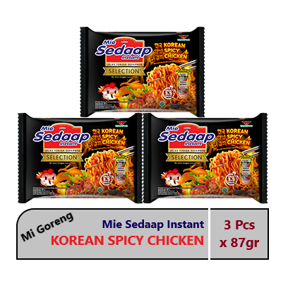 

Sedaap Mi Goreng Korean Spicy Chicken 87gr 3Pcs