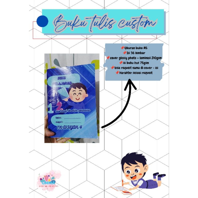 

Buku tulis anak custom / buku sekolah custom