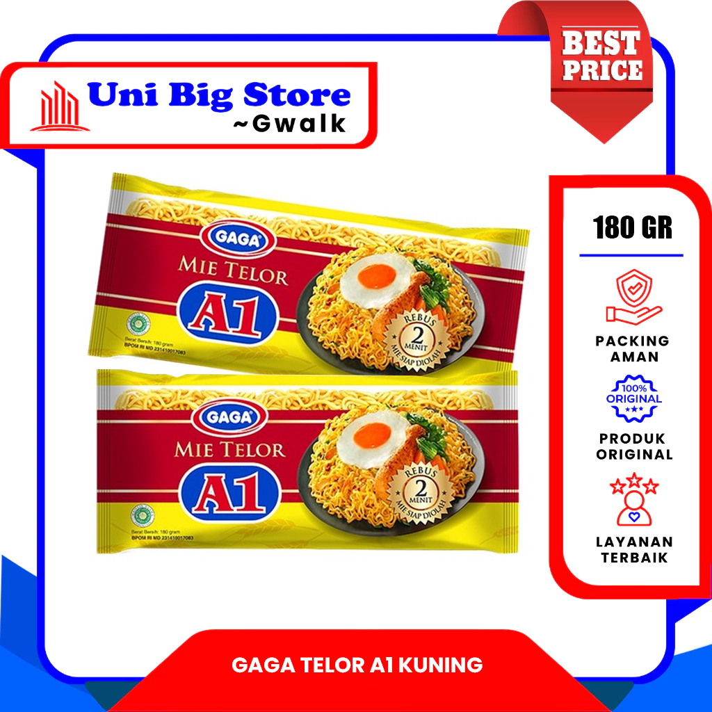

GAGA MIE TELOR A1 KUNING - 180 gr