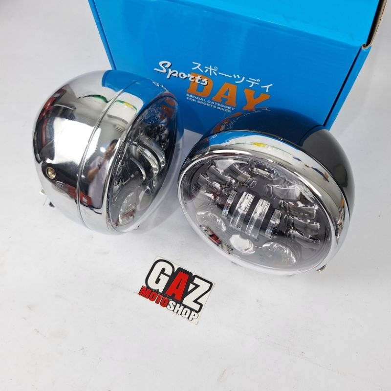 Lampu Daymaker Set batok CB 125 plus kupingan robot cnc