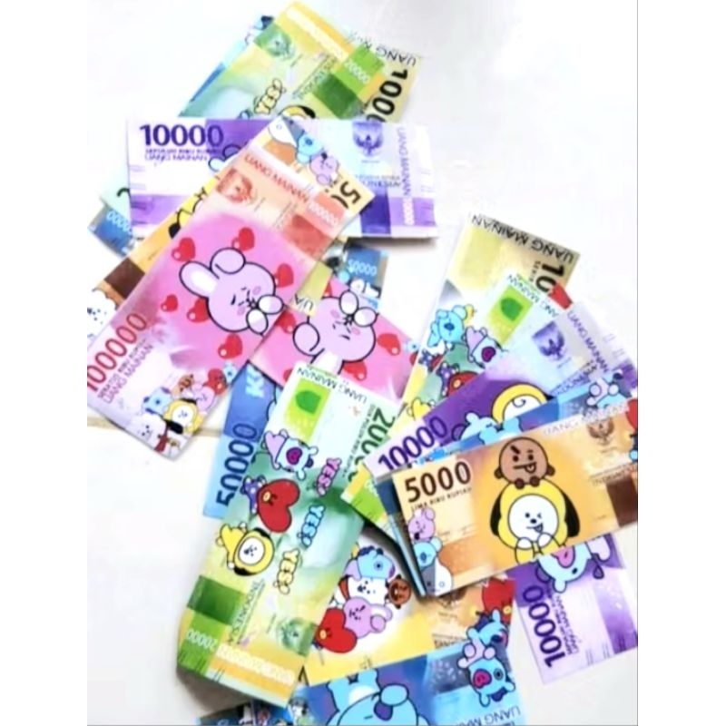 Uang Mainan Karakter Lucu / Uang Mainan BTS / Uang Mainan Anak Seri BTS