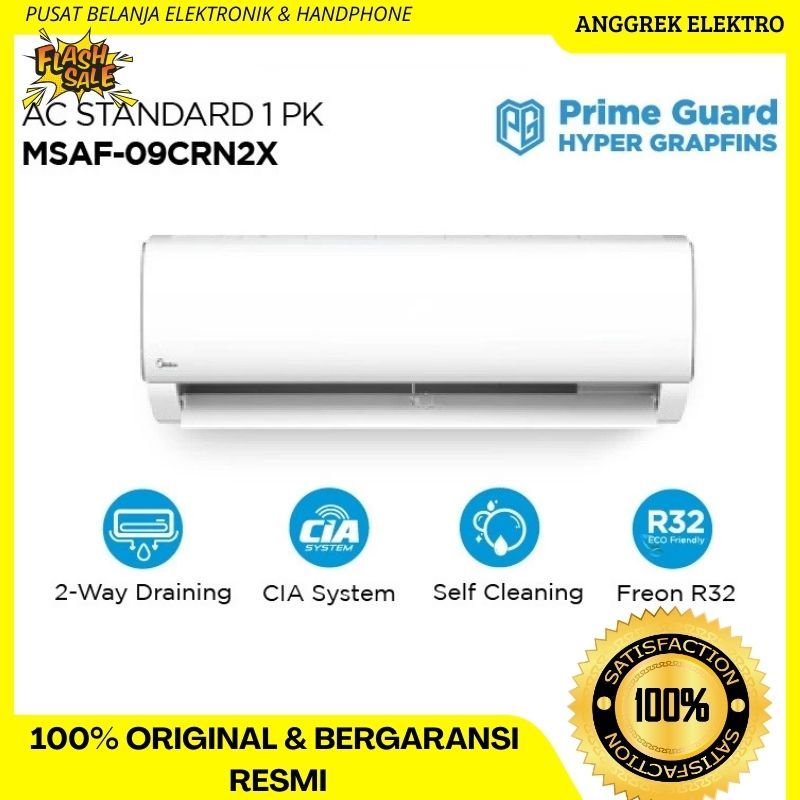AC MIDEA Gold Fin MSAF-09CRN2 1 PK ada indikator suhu Garansi resmi bandar lampung only