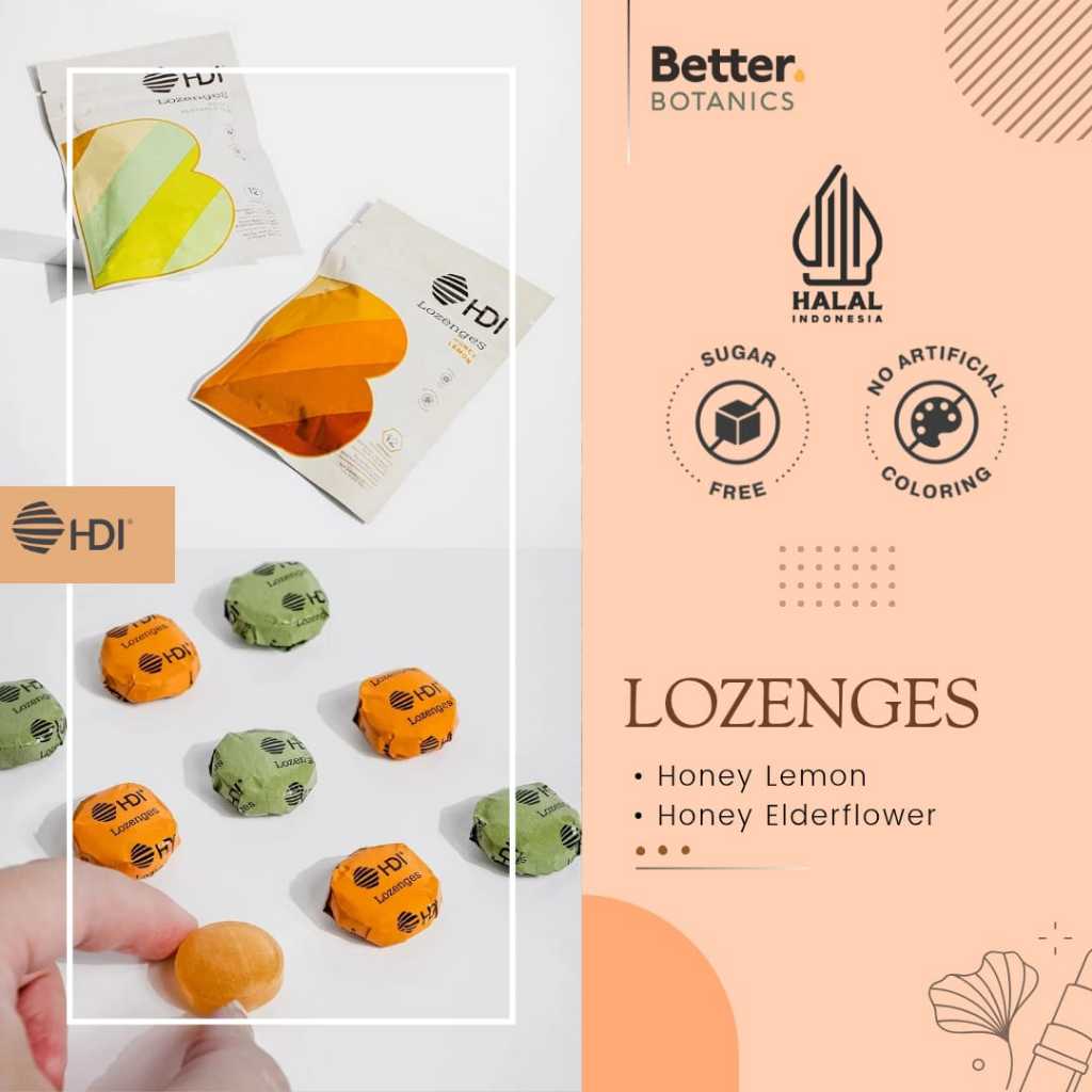 HDI Permen Kesehatan Lozenges Honey Elderflower • Honey Lemon ( Original By HDI )